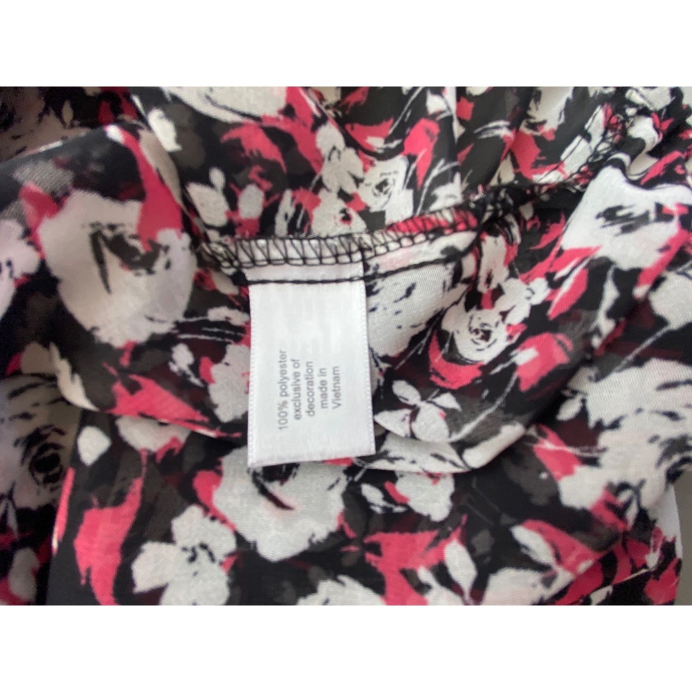 Lane Bryant Floral Dolman Sleeve Bubble Hem Blouse Pink Black Mixed Print 14/16 - Picture 8 of 9